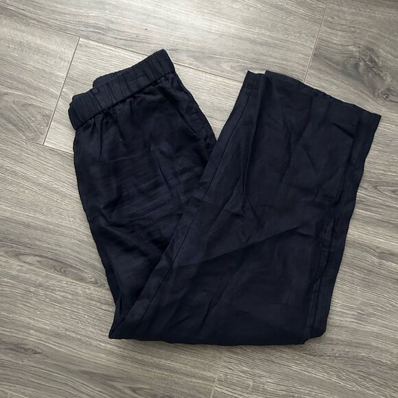 Quince Women's Blue 100% Linen Pants - Picture 1 of 5